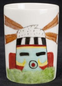 Muzribi (Bean) Native American Hopi Indian Handpainted Coffee Mug